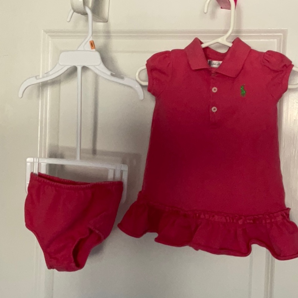 Polo by Ralph Lauren Kids Ruffle Hem Shirts - Deep Pink, Light Pink 9 months - Picture 2 of 9